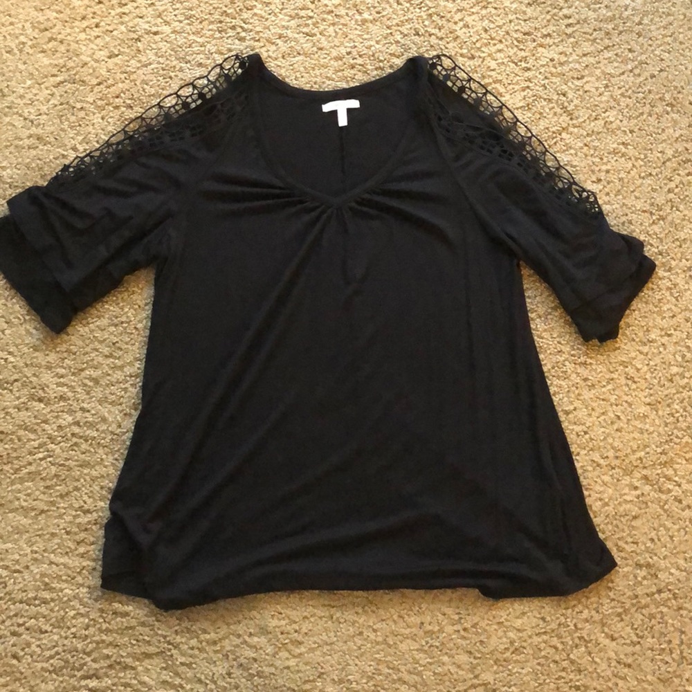 Black mid-sleeve top